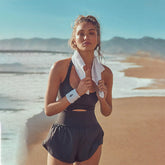 Sport-Shorts mit ausgehöhltem Ausschnitt und gekreuztem Rücken, lockerer, bequemer Trainingswesten-Overall